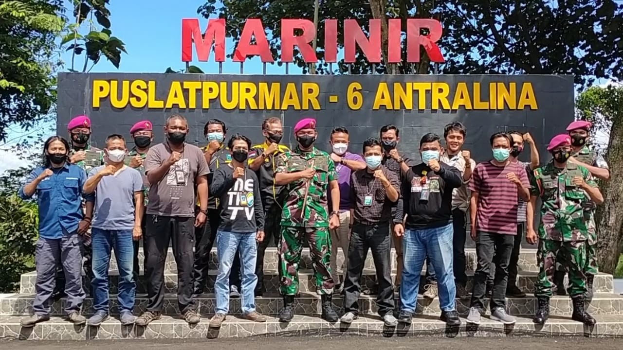 Tingkatkan Sinergi, Puslatpurmar 6 Antralina Gelar Ngopi Bareng Awak Media
