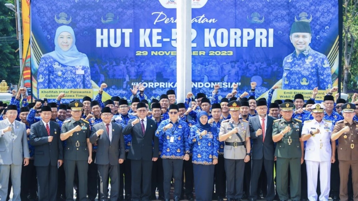 HUT ke-52 KORPRI, Gubernur Khofifah Tekankan Pentingnya Netralitas ASN Jelang Pemilu 2024