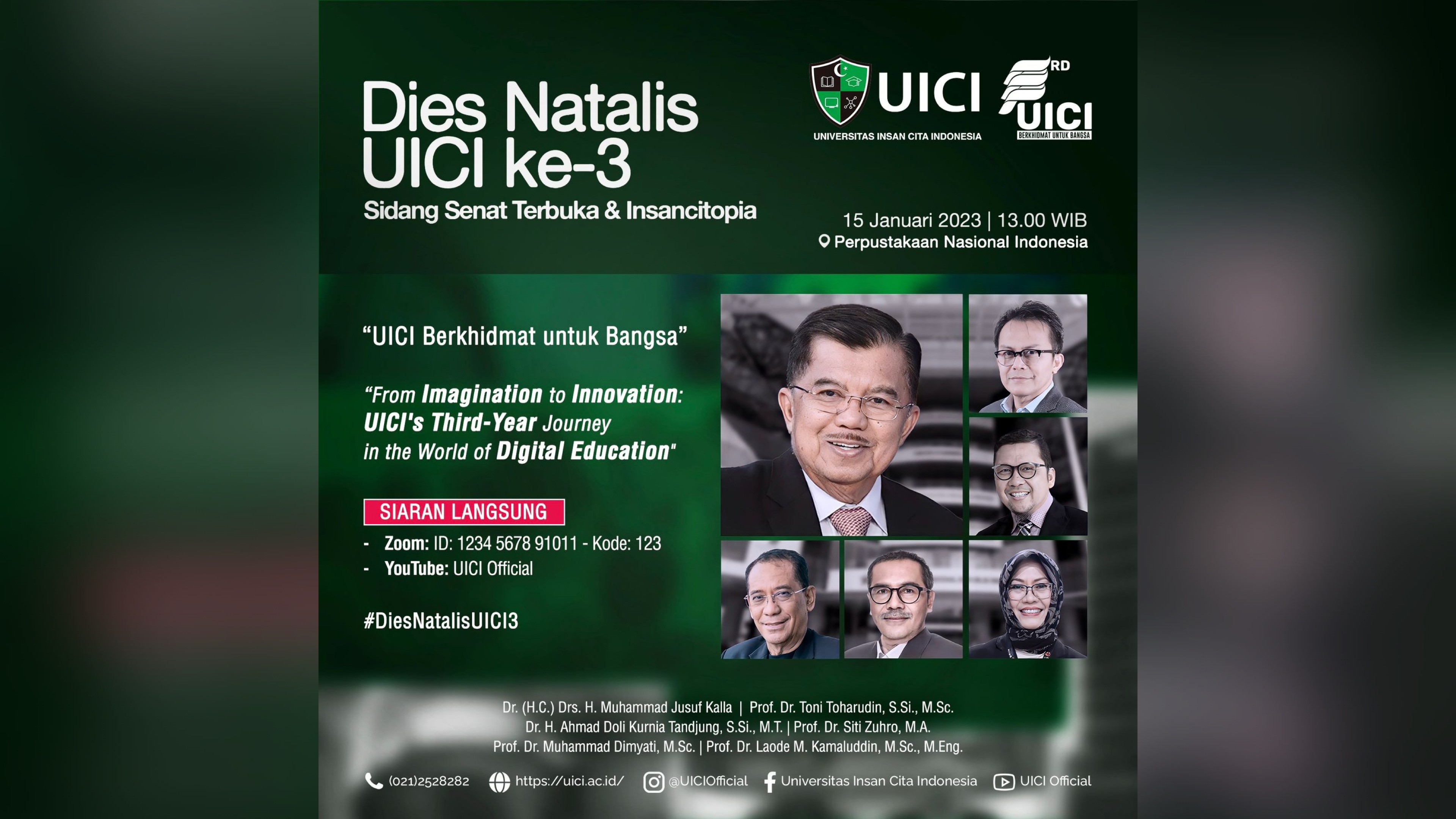 Dies Natalis ke-3, UICI Hadirkan Gagasan Para Capres Tentang Pendidikan Digital