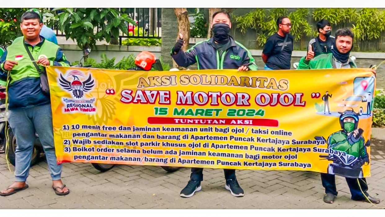 PDOI Jatim Cabut Boikot, Ojol Kini Gratis Parkir di Apartemen Puncak Kertajaya, Ini Ketentuannya