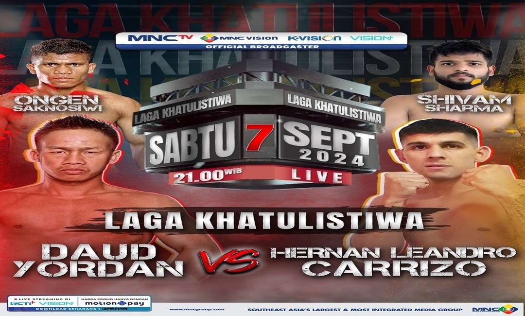 Pertarungan Panas Tinju Dunia Bertajuk Laga Khatulistiwa antara Daud Yordan vs Hernan Leandro Carrizo