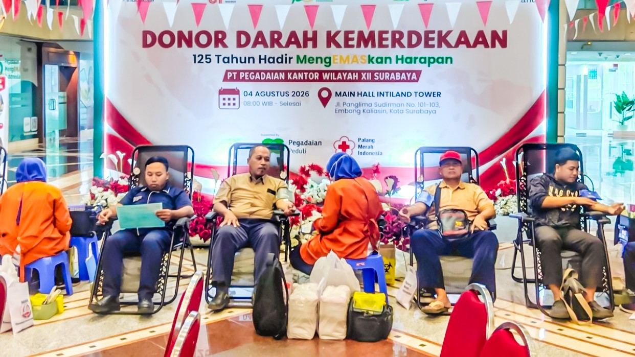 Satu Donor, Banyak Harapan: Pegadaian Kanwil XII Surabaya Gelar Aksi Setetes Darah untuk Negeri