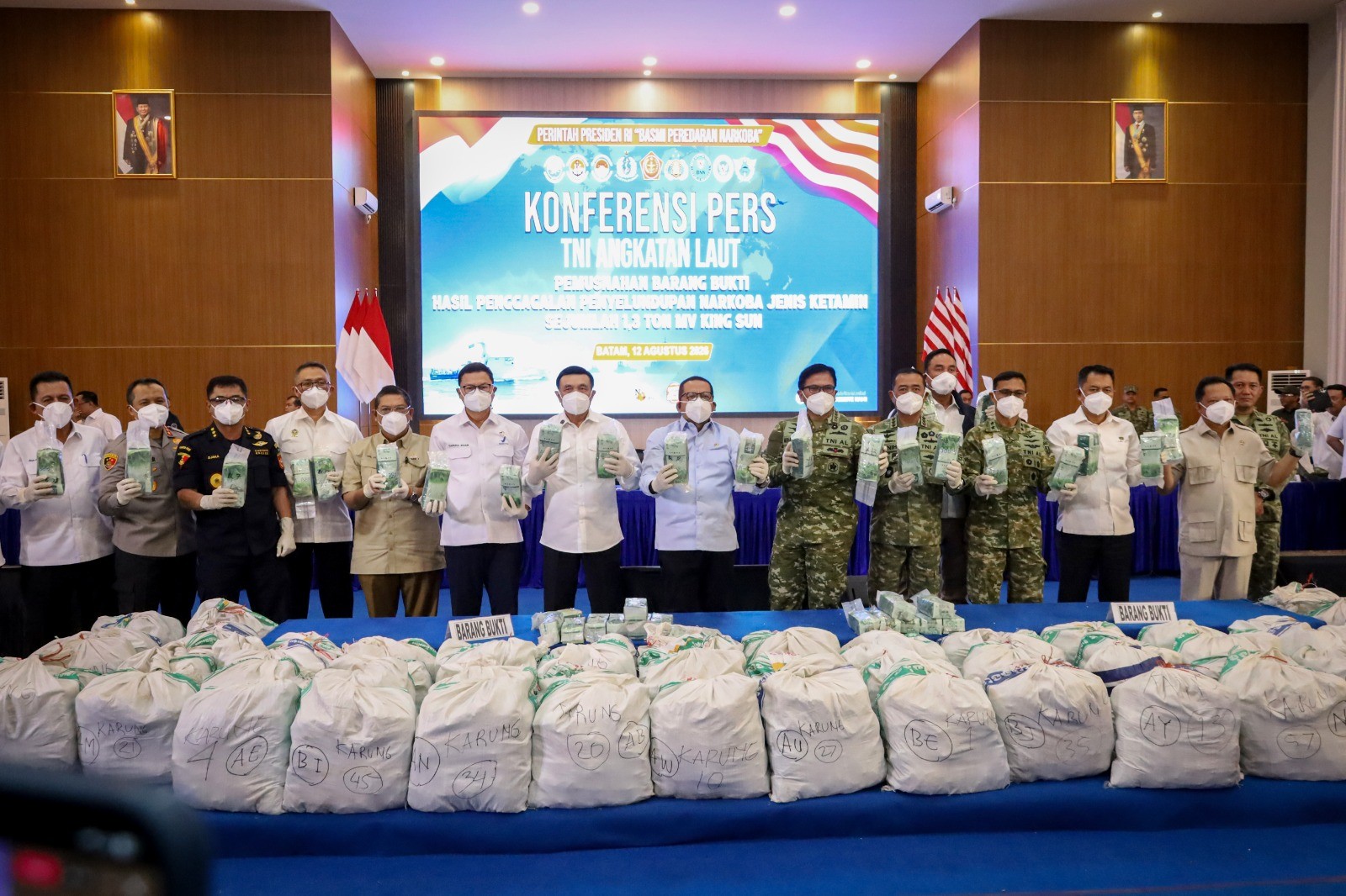 Operasi Gabungan BNN Gagalkan Penyelundupan 1,3 Ton Ketamin di Perairan Kepulauan Riau