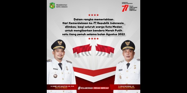 Hut Kemerdekaan Ri Ke Pemko Medan Imbau Warga Kibarkan Bendera