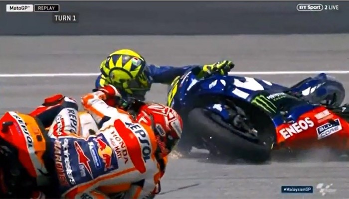 Rossi Terjatuh, Marquez Juara MotoGP Malaysia