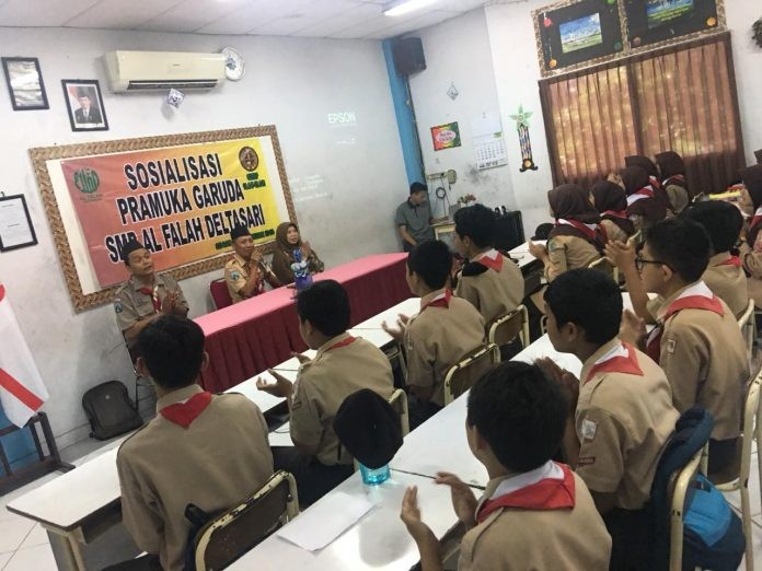 Sosialisasi Pramuka Garuda di SMP Al Falah Deltasari Waru Sidoarjo