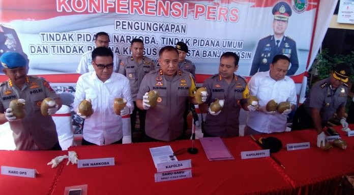 Polresta Banjarmasin Gagalkan Peredaran 12 Kg Sabu-Sabu