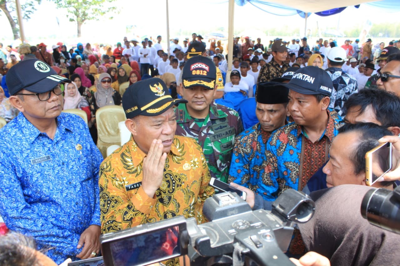 MUSIM KEMARAU, PETANI DI LAMONGAN PANEN PADI