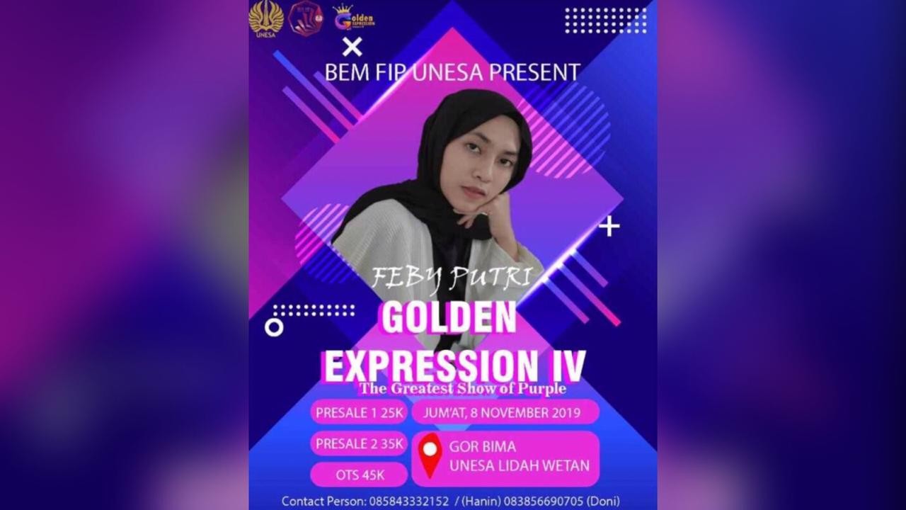 Di Golden Expression IV (The Greatest Show of Purple), Feby Putri NC akan Menampilkan Dirinya