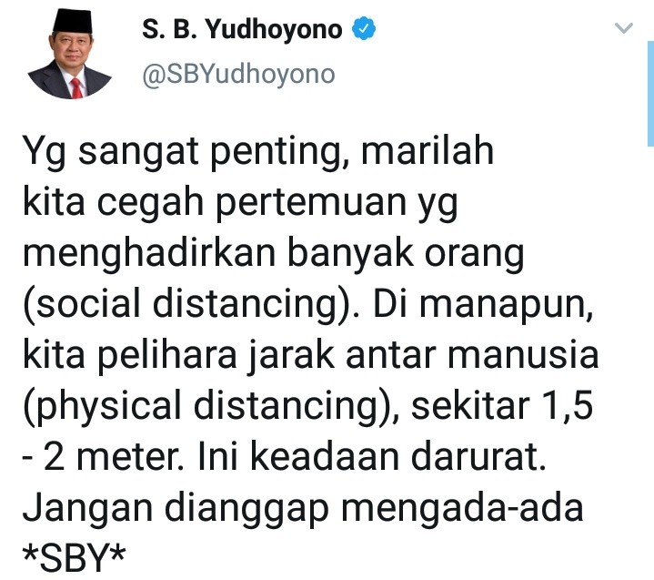 SBY : Ini Keadaan Darurat, Jangan Dianggap Mengada-ada