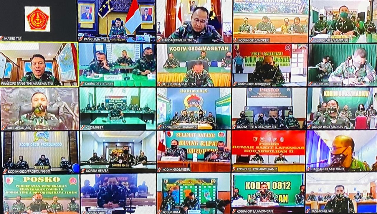Panglima TNI Gelar Video Conference dengan Pangkotama TNI