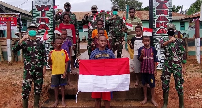 Pupuk Jiwa Nasionalisme di Tanah Papua, Satgas pamtas Ajarkan Wawasan Kebangsaan