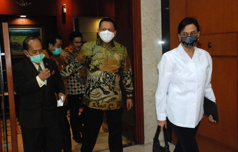 Pimpinan MPR RI Melakukan Rapat Tertutup Dengan Menteri Keuangan Sri Mulyani