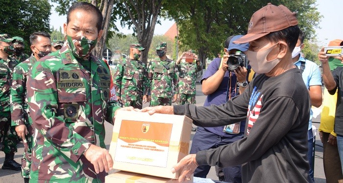 Banjir Dukungan, Kodam Brawijaya Dipercaya Salurkan Bantuan Covid-19