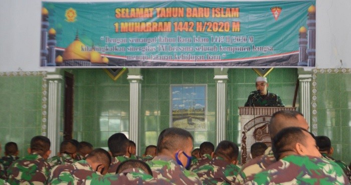Peringati 1 Muharram 1442 H, Yonarmed 12/Divif 2 Kostrad Gelar Doa Bersama