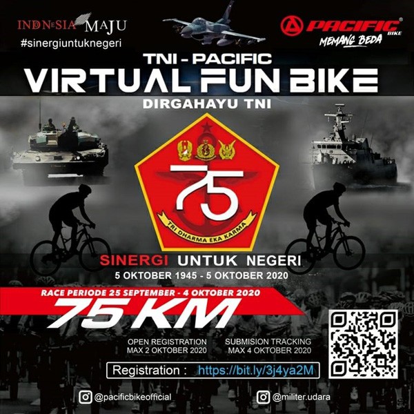 TNI Gelar Lomba Sepeda Virtual  Pada HUT Ke-75 TNI Tahun 2020