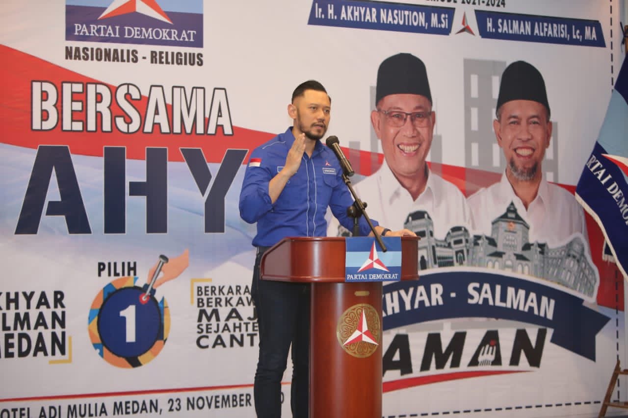Berhasil Menangkan Eddy Rachmayadi, AHY Ajak Warga Aman-kan Medan