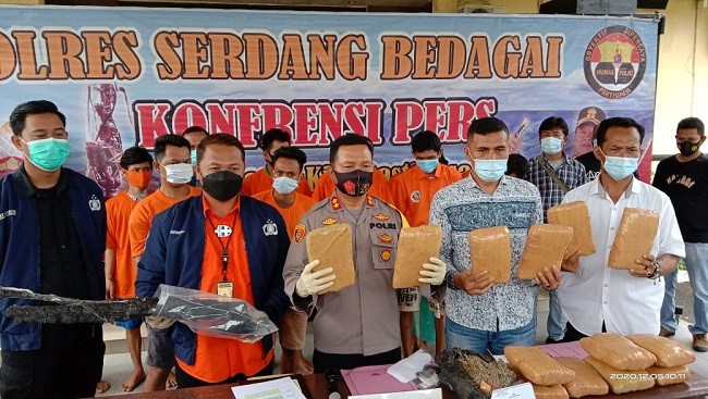 Polres Sergai Tangkap 6 Orang Terkait Narkoba, 3 Pelaku Dilumpuhkan