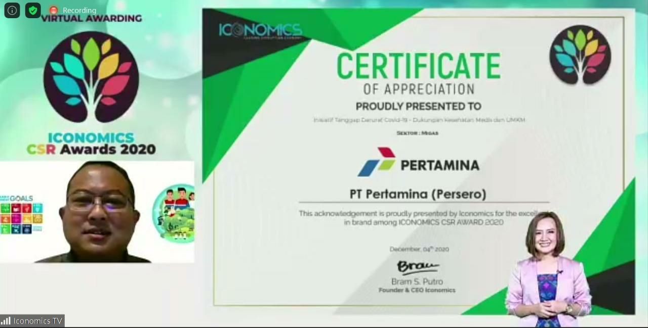 Pertamina Raih Iconomics CSR Award 2020