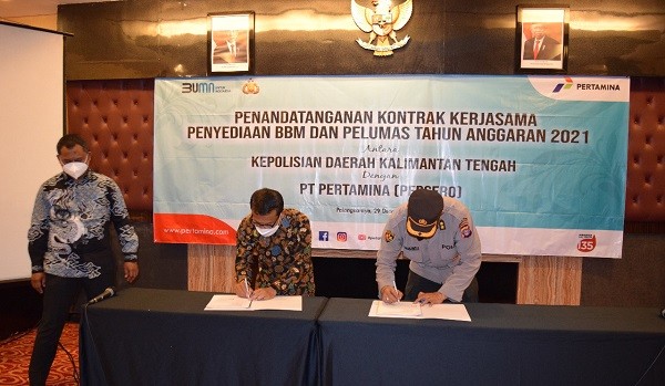 Pastikan Layanan BBM Polda, Pertamina Tandatangani Kerja Sama dengan Polda Kalsel dan Kalteng