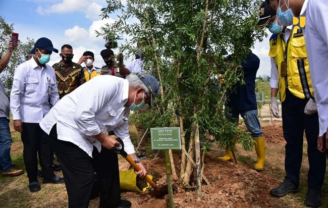 Kementerian PUPR Bersama BUJT Tanam 6.600 Pohon di Tol Bakauheni