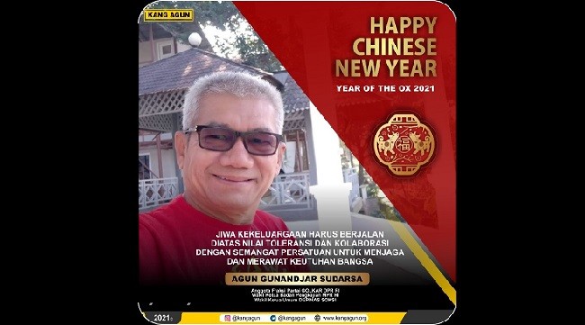Agun Gunandjar Sudarsa Ucapkan Imlek 2572
