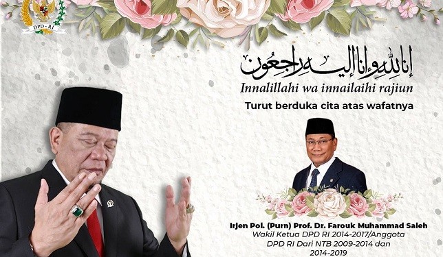 LaNyalla Sampaikan Duka Cita Atas Wafatnya Mantan Wakil Ketua DPD RI Farouk Muhammad Saleh