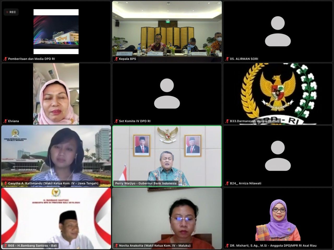 Komite IV DPD RI Minta BI Genjot Pemulihan Ekonomi Lewat Kebijakan Moneter