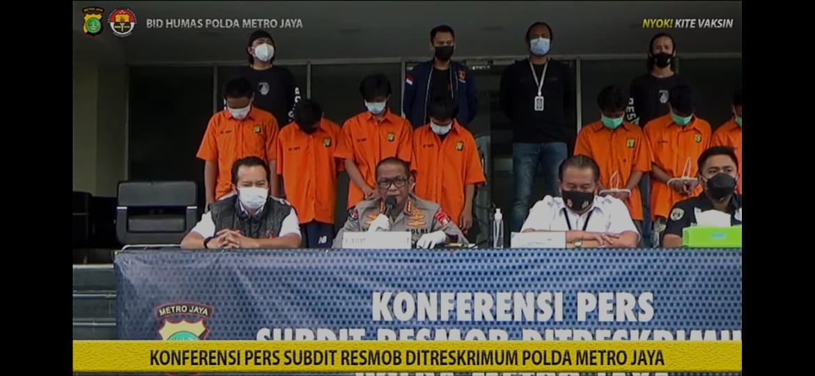 Bacok Korban Hingga Tewas, Sembilan Pelaku Tawuran Antar Geng Motor di Bekasi Ditangkap