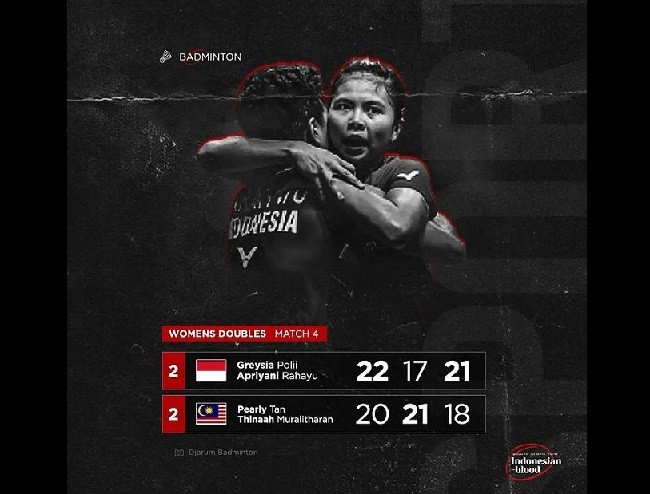 Piala Sudirman: Greysia/Apriyani Menang Duel Sengit Melawan Tim Malaysia