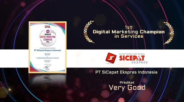 SiCepat Ekspres Sabet Penghargaan Digital Marketing Champion in Services 2021 dari SWA dan Business Digest