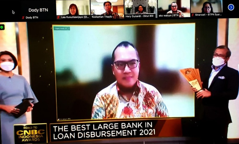 BTN Raih Penghargaan The Best Large Bank In Loan Disbursement 2021