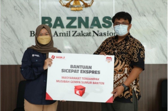 Perusahaan Ekspedisi SiCepat Ekspres Bantu Warga Terdampak Bencana Gempa Banten Lewat Baznas