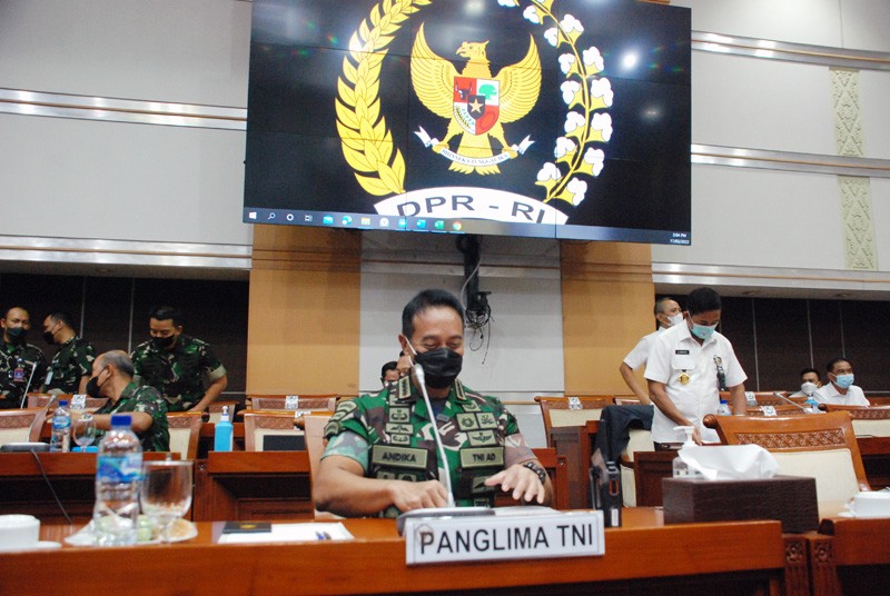 Panglima TNI Andika Perkasa Raker Dengan Komisi I DPR