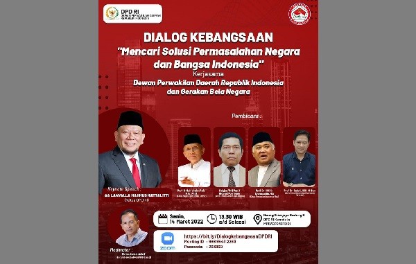 Cari Solusi Masalah Bangsa, DPD RI Gandeng Gerakan Bela Negara Hadirkan Sejumlah Tokoh 