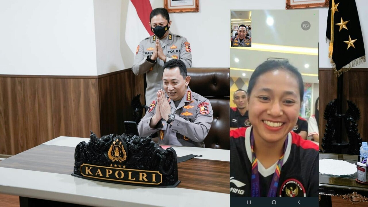 Video Call dengan Atlet Sepeda Peraih Emas Sea Games, Kapolri: Perlu Dikirim Nasi Goreng?