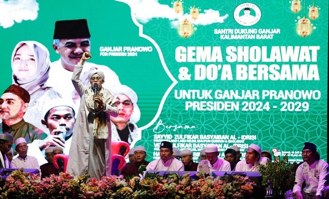 Gelar Salawatan, Ribuan Santri di Kalbar Ingin Ganjar Pranowo Jadi Presiden