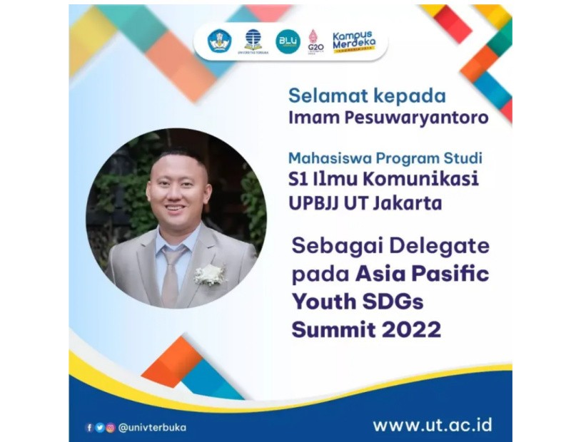 Imam Pesuwaryantoro Mewakili Universitas Terbuka (UPBJJ) Jakarta Di Ajang Pacific Youth SDGs Summit 2022