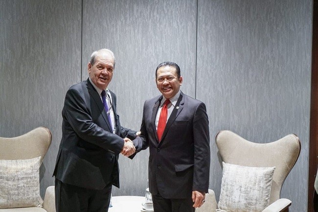 Bilateral dengan Ketua Dewan Nasional Negara Palestina, Ketua MPR RI Bamsoet Tegaskan Indonesia Dukung Penuh Kemerdekaan Palestina