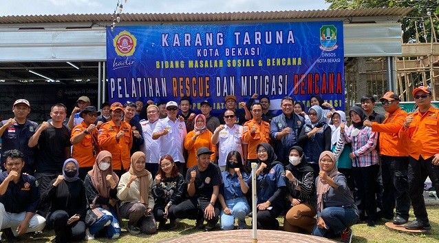 Siapkan Relawan Tanggap Bencana, Katar Kota Bekasi Gelar Pelatihan Rescue dan Mitigasi Bencana