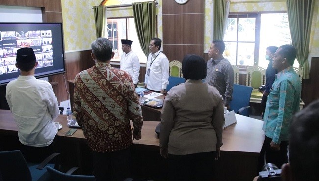 Bupati Subang Bersama Forkopimda Ikuti Peringatan Hakordia 2022 Secara Virtual