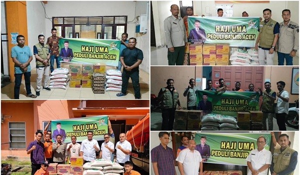 Haji Uma Salurkan Bantuan Banjir Ke 5 Kabupaten yang Terdampak Banjir Aceh
