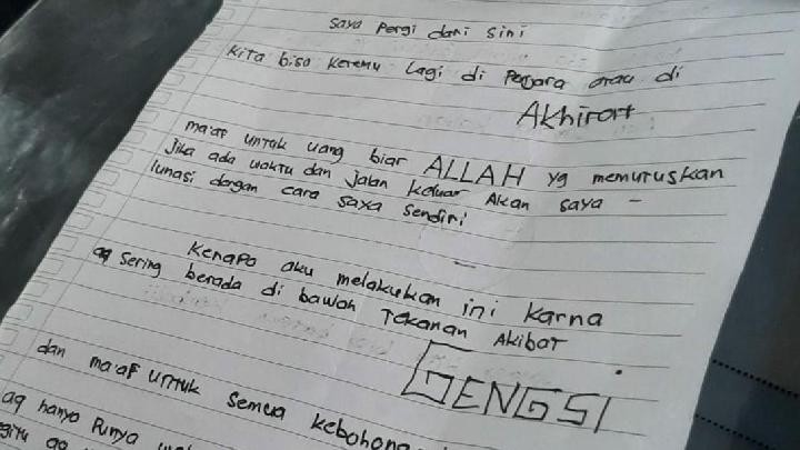 Isi Surat Pelaku Mutilasi di Kaliurang, Singgung soal Gengsi 