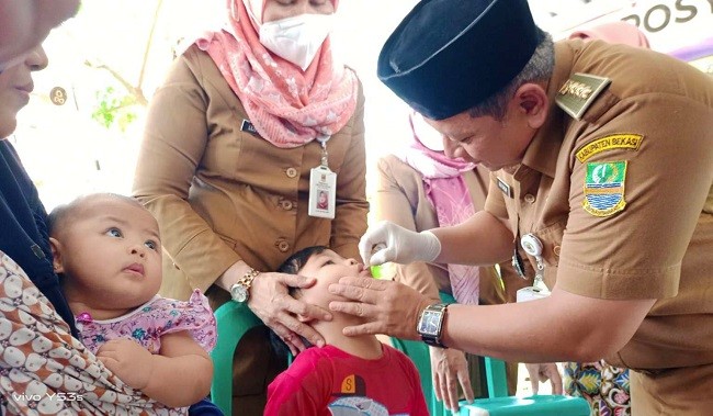 Ribuan Anak di Desa Sukadami Kabupaten Bekasi Diimunisasi Polio