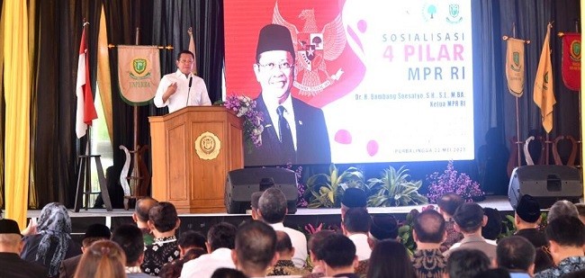 Sosialisasi Empat Pilar MPR RI di UNPERBA, Bamsoet Ajak Optimalkan Bonus Demografi Indonesia