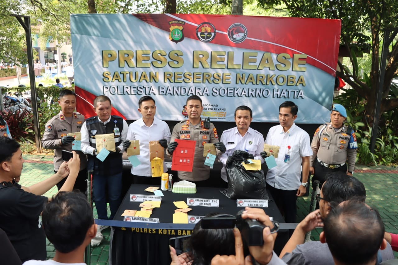Polres Bandara Soetta Tangkap 19 Pengedar, Ini Barang Bukti Narkoba yang Disita