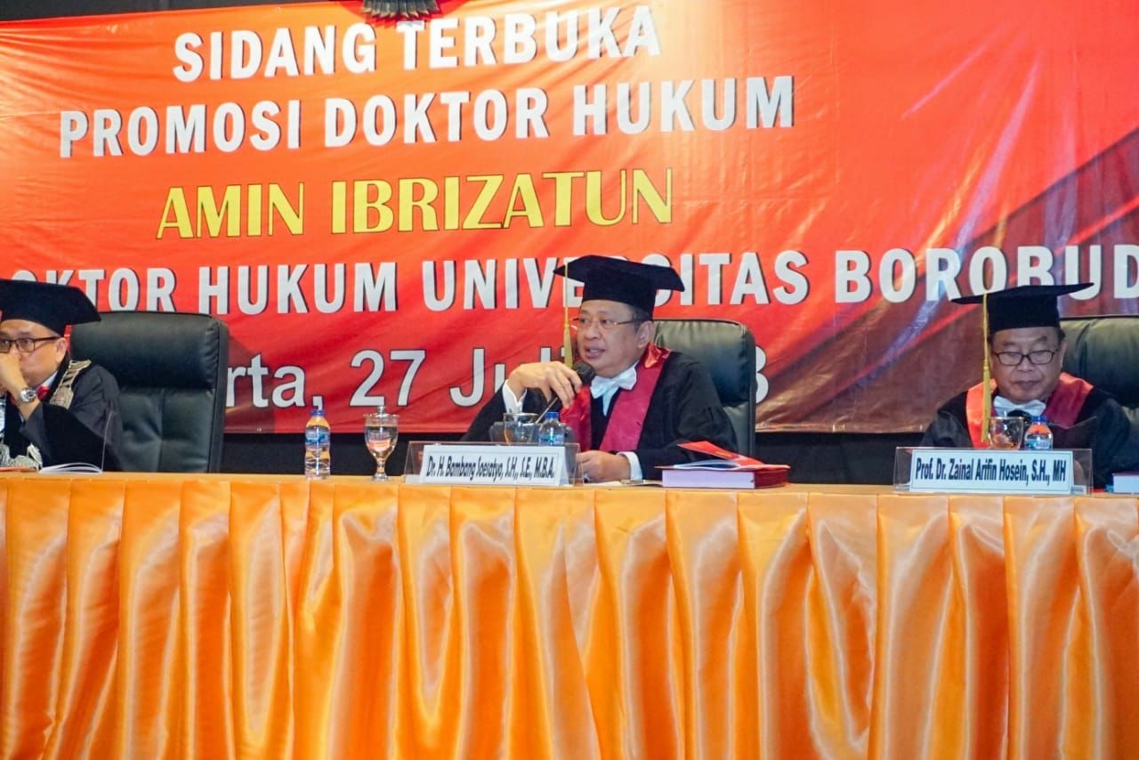 Uji Sidang Terbuka Doktor Hukum Universitas Borobudur, Bamsoet Dukung Penyelesaian Sengketa Kesehatan Melalui Mediasi Lembaga Khusus