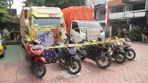 Ditutup Kasur Busa, Polisi Amankan Lima Motor Curian yang akan Dikirim ke Lampung