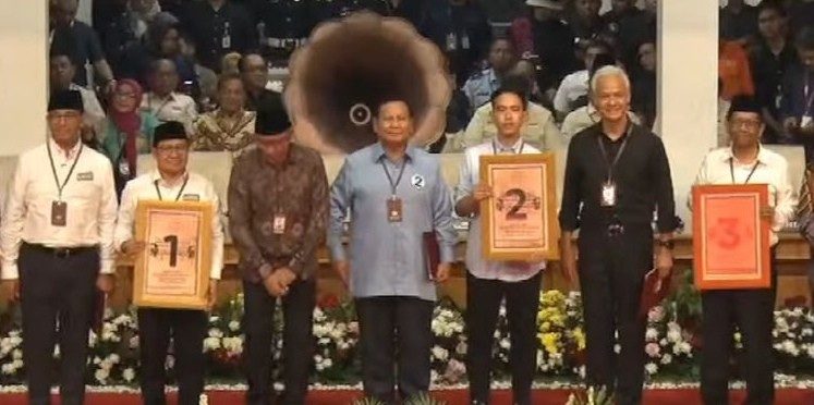 Nomor Urut Capres-Cawapres: Anies 1, Prabowo 2, Ganjar 3