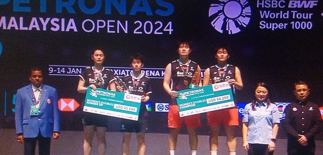 Kandaskan Rekan Senegaranya Liu/Tan Juara Sektor Ganda Putri di Malaysia Open 2024 